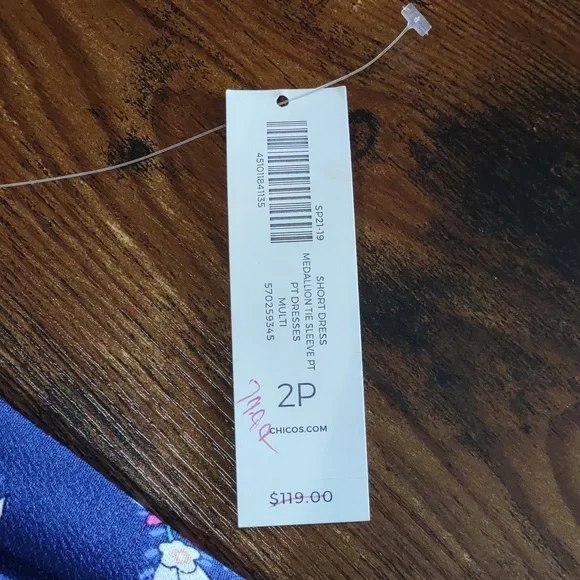 Chico's Medallion Print Tie Sleeve Dress - Picture 7 of 9